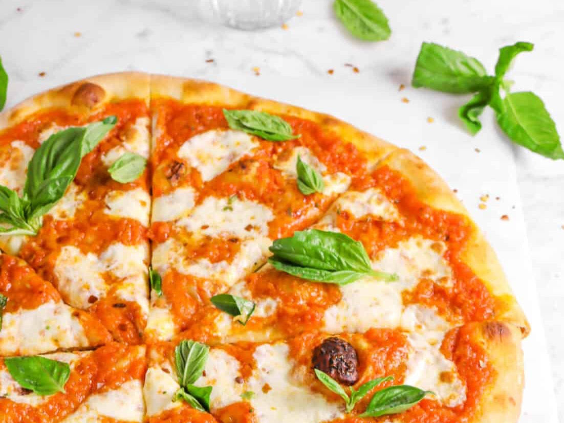 The classic margherita pizza recipe featuring our bestseller - Basil Leaves